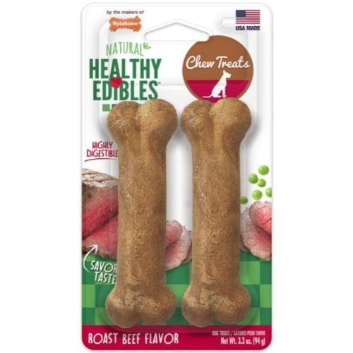 Nylabone Healthy Edibles Chews Roast Beef Regular - 2 count Nylabone Healthy Edibles Chews Roast Beef Regular - 2 count