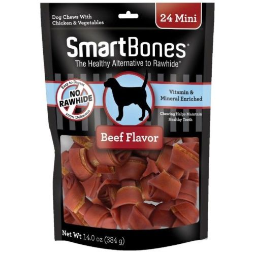 SmartBones Beef & Vegetable Dog Chews - Mini - 24 Pack - 2.5" Bones - (5-10 lb Dogs) SmartBones Beef & Vegetable Dog Chews - Mini - 24 Pack - 2.5" Bones - (5-10 lb Dogs)